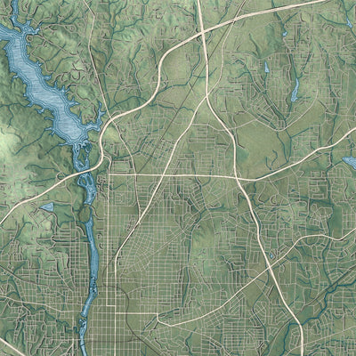 Close-up 2 of the Cusseta-Chattahoochee County, Georgia map artwork