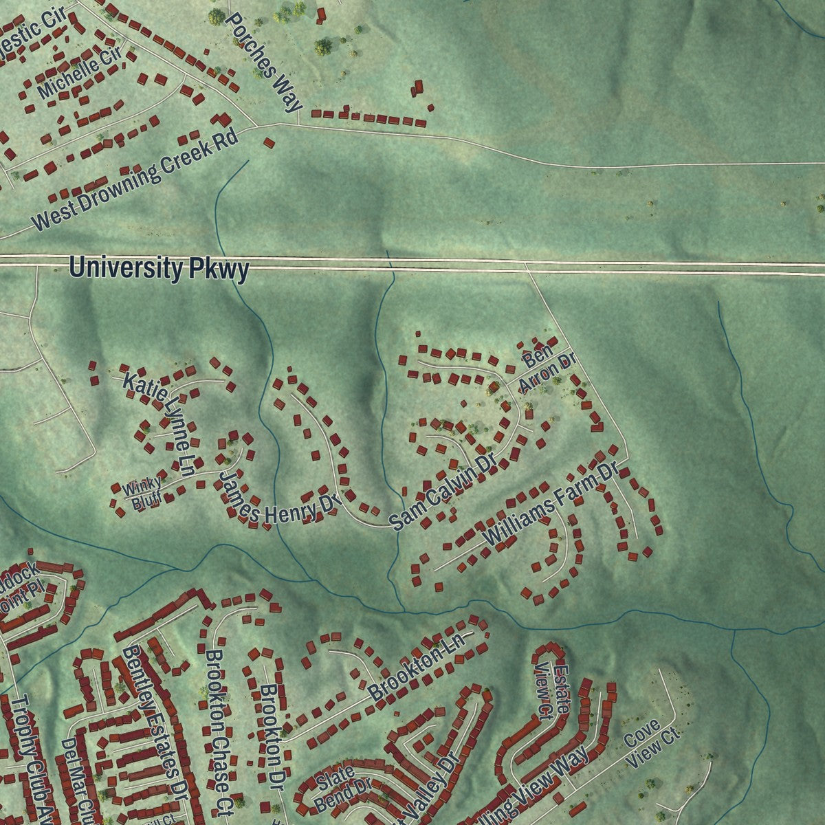 Close-up 2 of the Dacula, Georgia map artwork