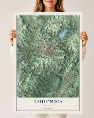 Dahlonega, Georgia map print, 24" x 36" Archival Matte Print mockup