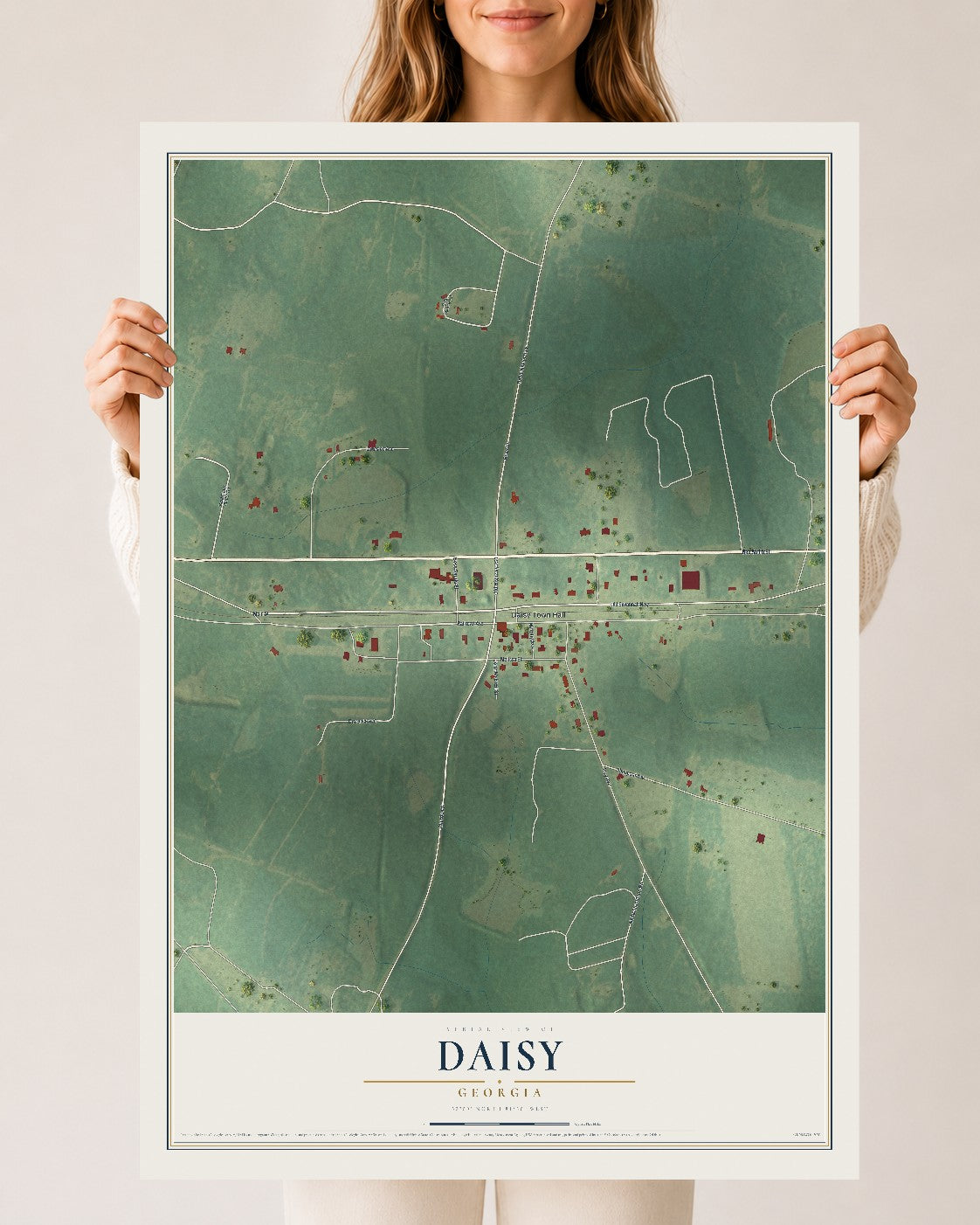 Daisy, Georgia map print, 24" x 36" Archival Matte Print mockup
