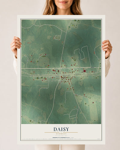 Daisy, Georgia map print, 24" x 36" Archival Matte Print mockup