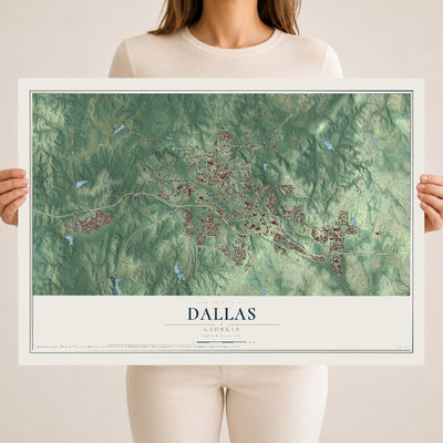 Dallas, Georgia map print, 18" x 24" Archival Matte Print mockup