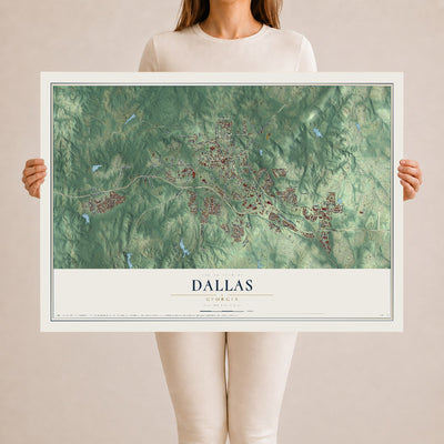 Dallas, Georgia map print, 24" x 36" Archival Matte Print mockup