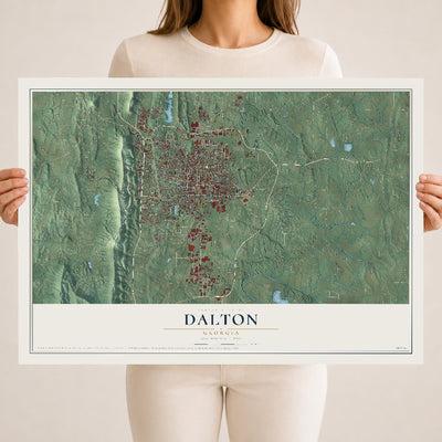 Dalton, Georgia map print, 18" x 24" Archival Matte Print mockup