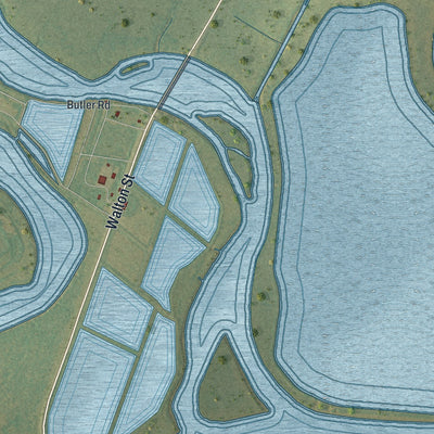 Close-up 1 of the Darien, Georgia map artwork