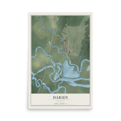 Darien, Georgia map print, 12" x 18" Archival Matte Print mockup