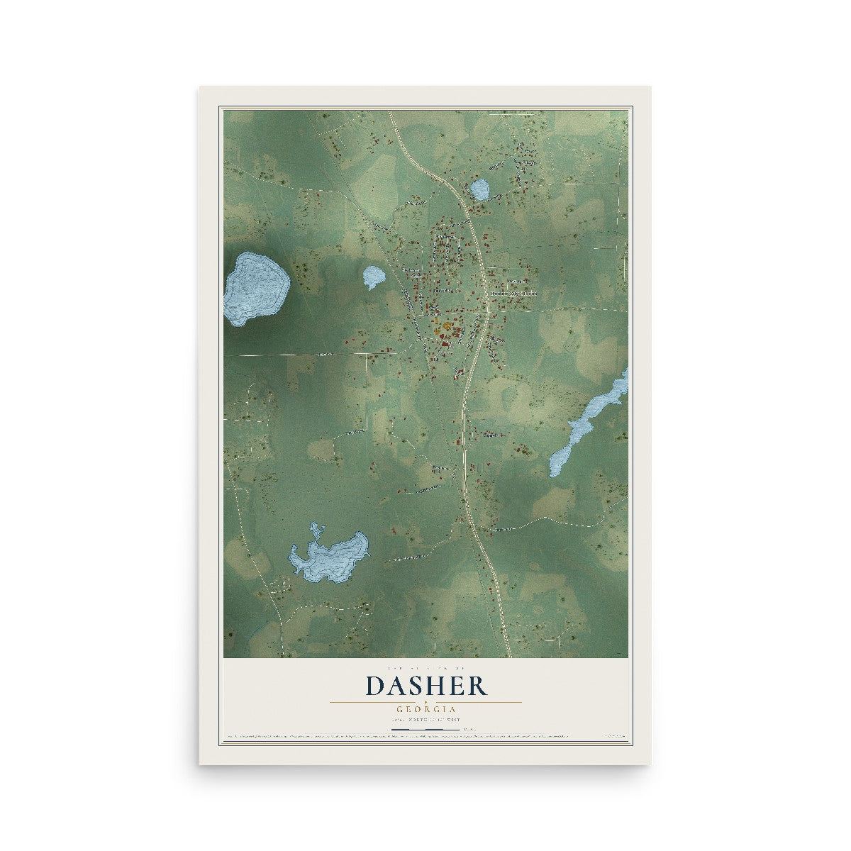 Dasher, Georgia map print, 12" x 18" Archival Matte Print mockup