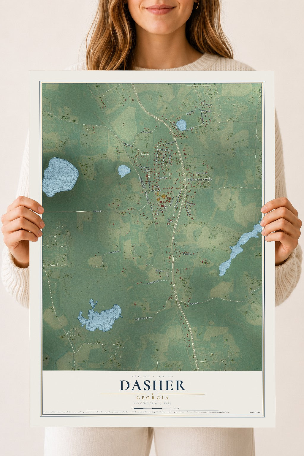 Dasher, Georgia map print, 18" x 24" Archival Matte Print mockup