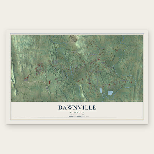 Dawnville, Georgia map print, the full design