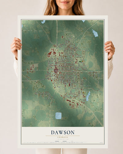 Dawson, Georgia map print, 24" x 36" Archival Matte Print mockup