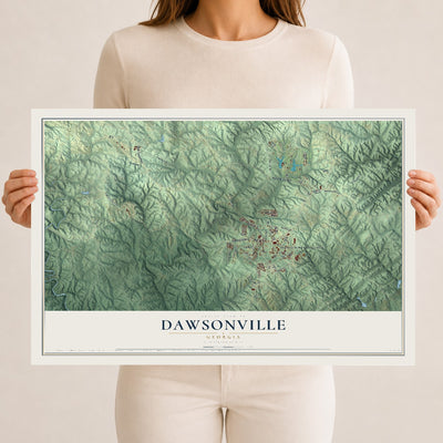 Dawsonville, Georgia map print, 12" x 18" Archival Matte Print mockup