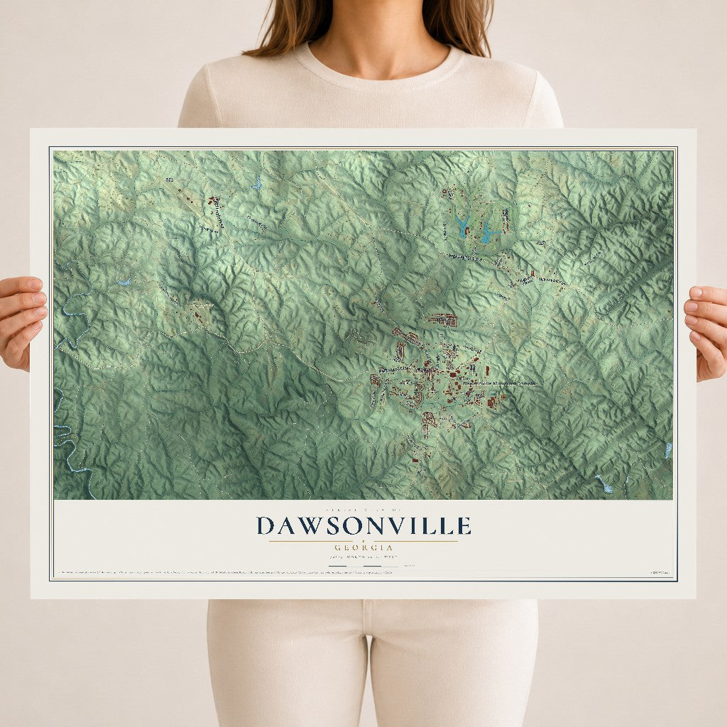 Dawsonville, Georgia map print, 18" x 24" Archival Matte Print mockup