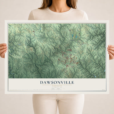 Dawsonville, Georgia map print, 18" x 24" Archival Matte Print mockup