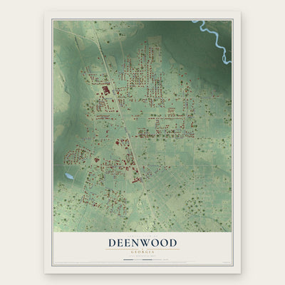 Deenwood, Georgia map print, the full design