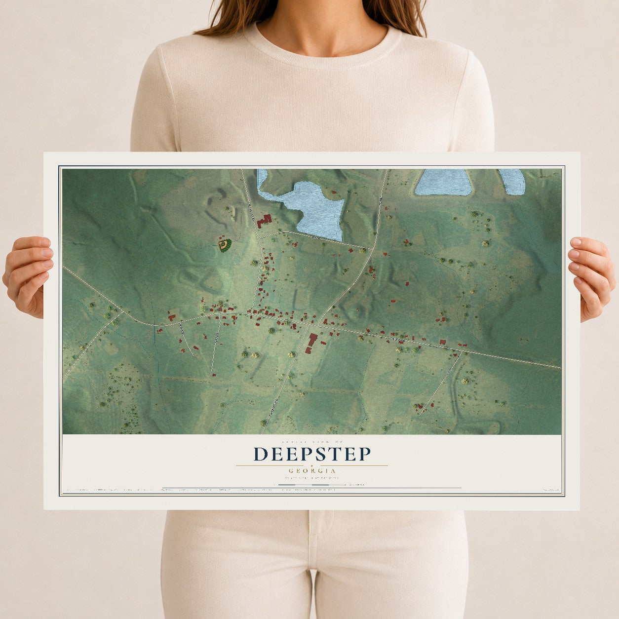 Deepstep, Georgia map print, 12" x 18" Archival Matte Print mockup