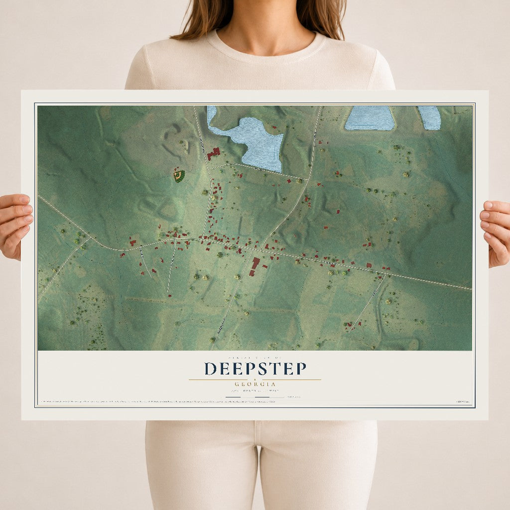 Deepstep, Georgia map print, 18" x 24" Archival Matte Print mockup