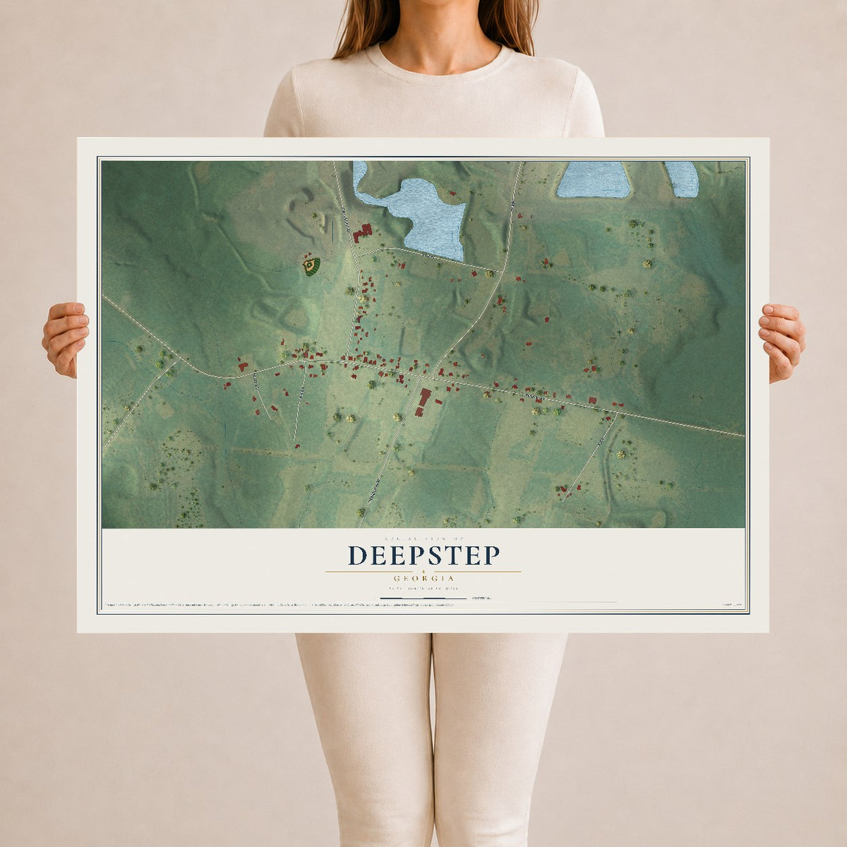 Deepstep, Georgia map print, 24" x 36" Archival Matte Print mockup