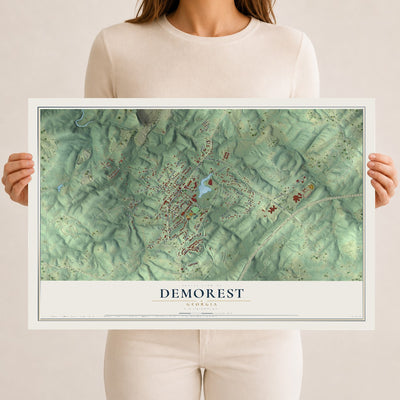 Demorest, Georgia map print, 12" x 18" Archival Matte Print mockup