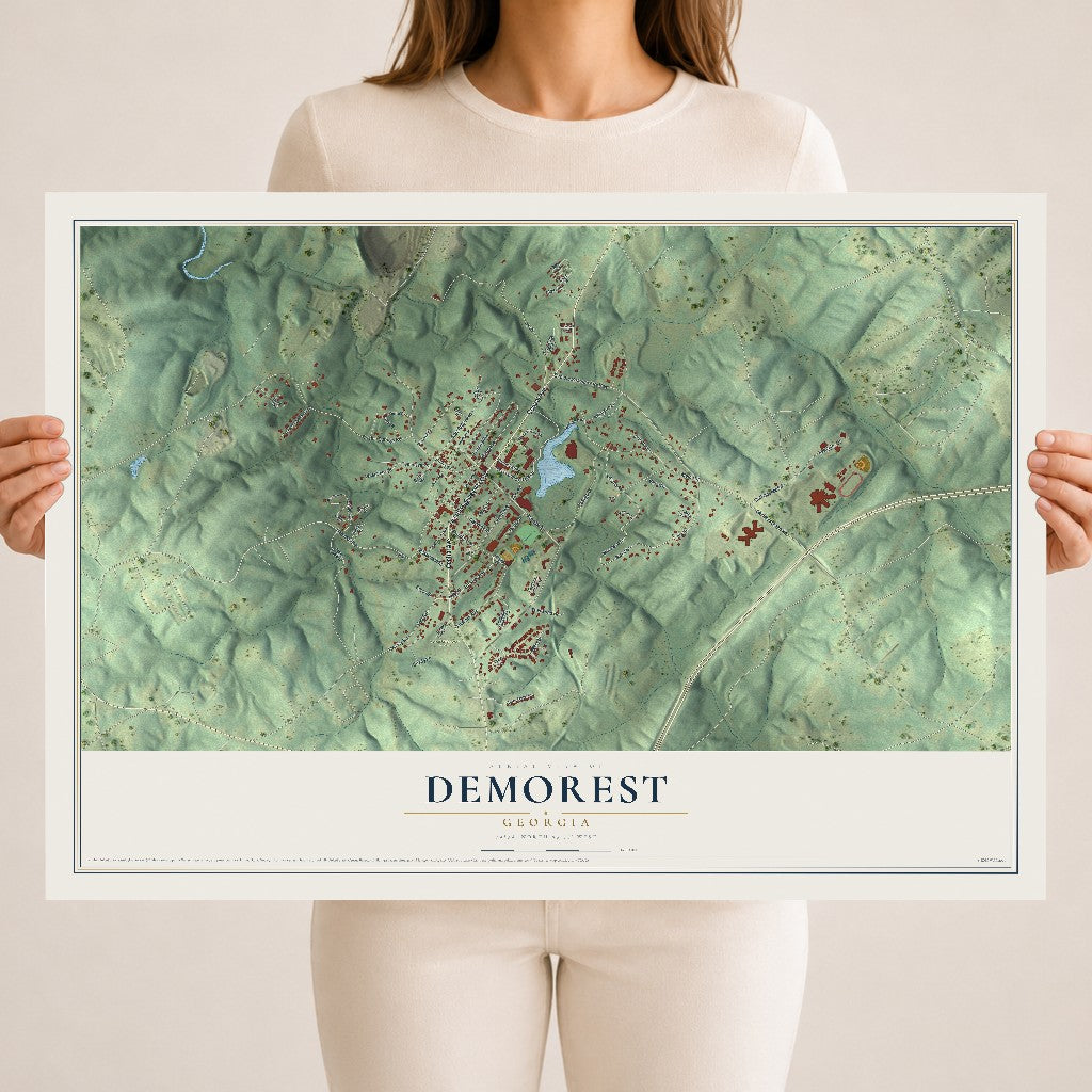 Demorest, Georgia map print, 18" x 24" Archival Matte Print mockup