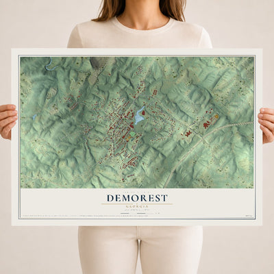 Demorest, Georgia map print, 18" x 24" Archival Matte Print mockup