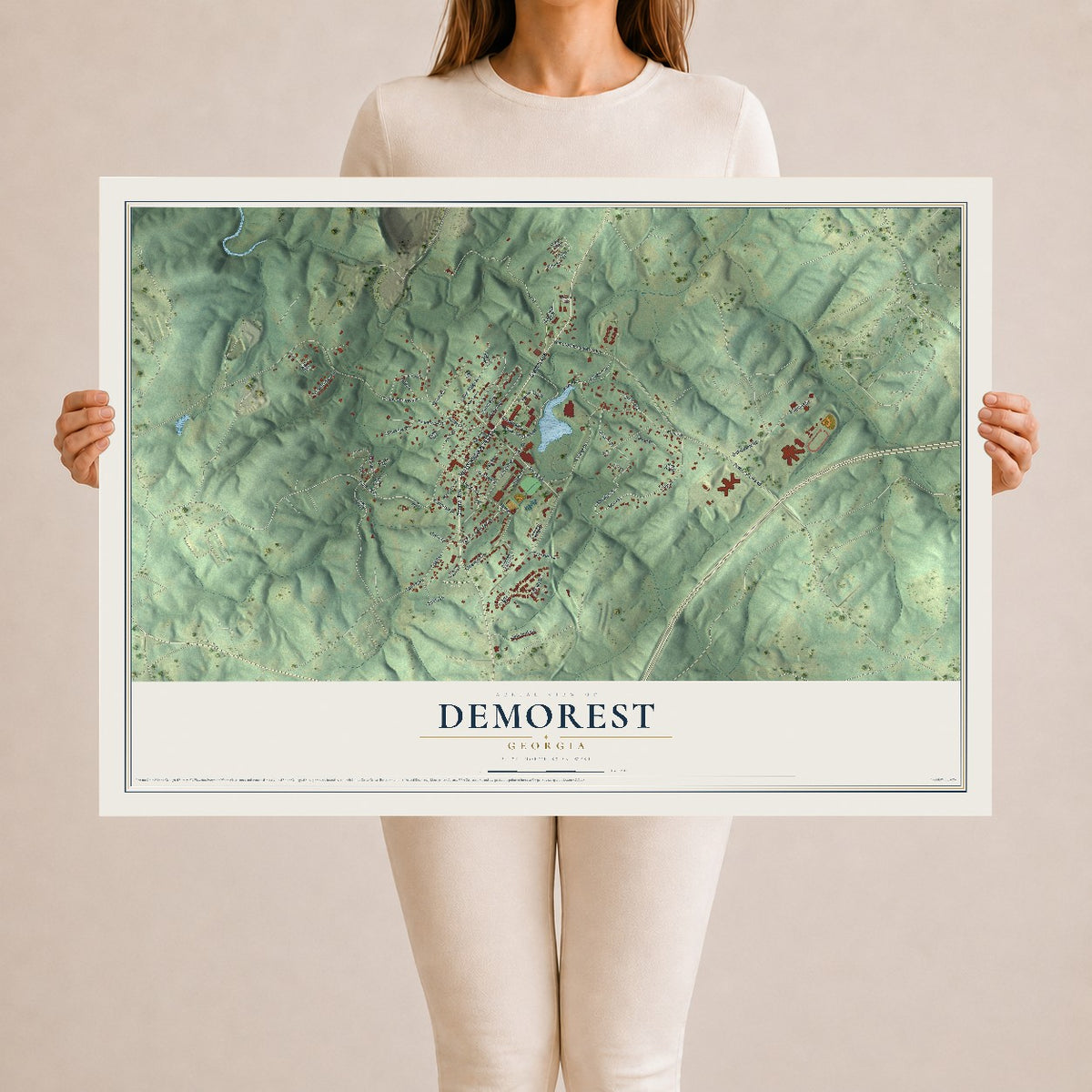 Demorest, Georgia map print, 24" x 36" Archival Matte Print mockup