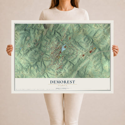 Demorest, Georgia map print, 24" x 36" Archival Matte Print mockup