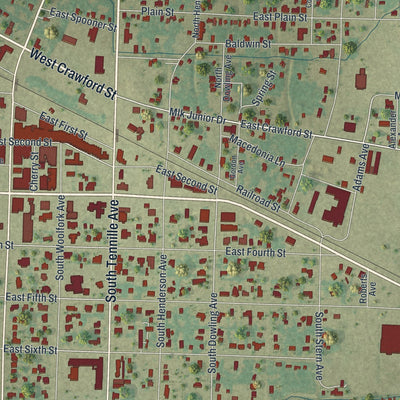 Close-up 1 of the Donalsonville, Georgia map artwork