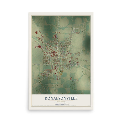 Donalsonville, Georgia map print, 12" x 18" Archival Matte Print mockup