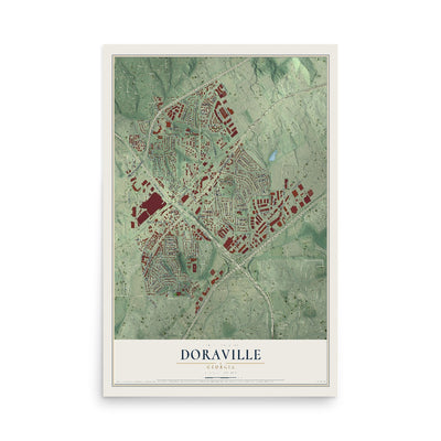 Doraville, Georgia map print, 12" x 18" Archival Matte Print mockup
