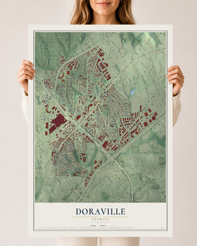Doraville, Georgia map print, 24" x 36" Archival Matte Print mockup