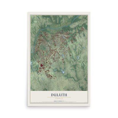 Duluth, Georgia map print, 12" x 18" Archival Matte Print mockup