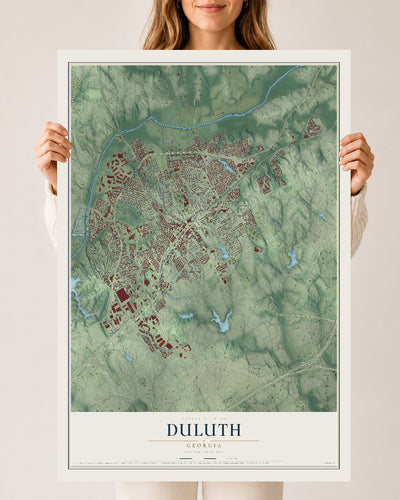 Duluth, Georgia map print, 24" x 36" Archival Matte Print mockup