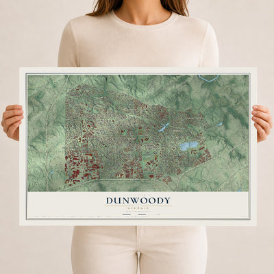 Dunwoody, Georgia map print, 12" x 18" Archival Matte Print mockup