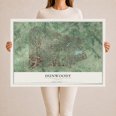 Dunwoody, Georgia map print, 24" x 36" Archival Matte Print mockup