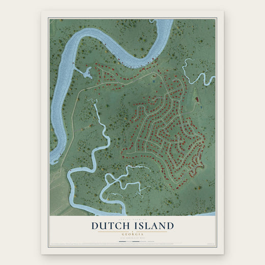 Dutch Island, Georgia map print, the full design