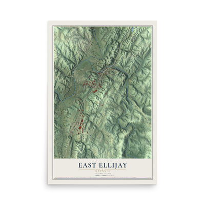 East Ellijay, Georgia map print, 12" x 18" Archival Matte Print mockup