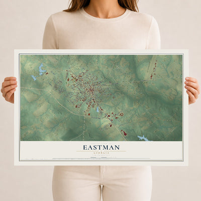 Eastman, Georgia map print, 12" x 18" Archival Matte Print mockup