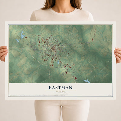 Eastman, Georgia map print, 18" x 24" Archival Matte Print mockup