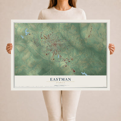 Eastman, Georgia map print, 24" x 36" Archival Matte Print mockup
