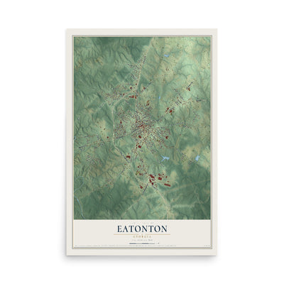Eatonton, Georgia map print, 12" x 18" Archival Matte Print mockup