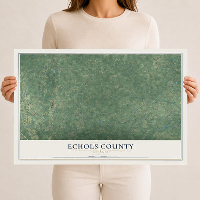 Echols County, Georgia map print, 12" x 18" Archival Matte Print mockup
