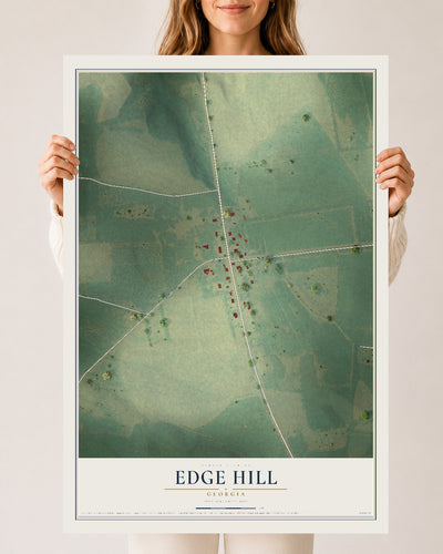 Edge Hill, Georgia map print, 24" x 36" Archival Matte Print mockup
