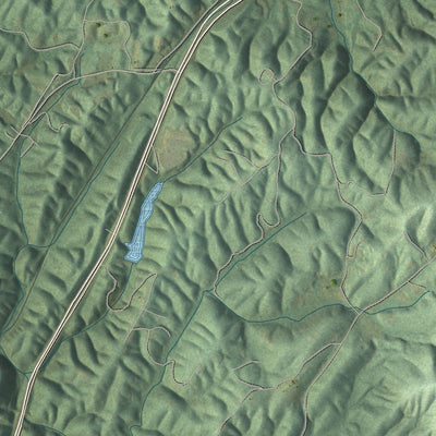 Close-up 2 of the Ellijay, Georgia map artwork