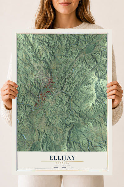 Ellijay, Georgia map print, 18" x 24" Archival Matte Print mockup