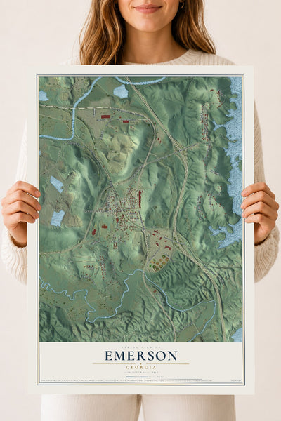 Emerson, Georgia map print, 18" x 24" Archival Matte Print mockup