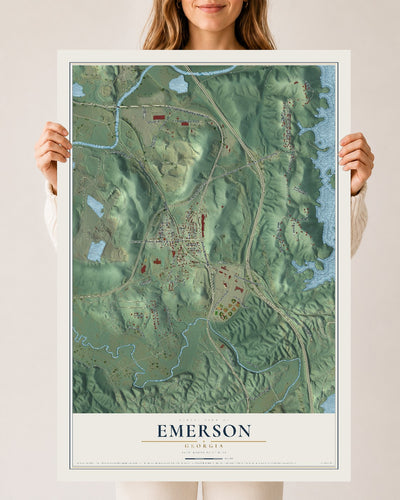 Emerson, Georgia map print, 24" x 36" Archival Matte Print mockup