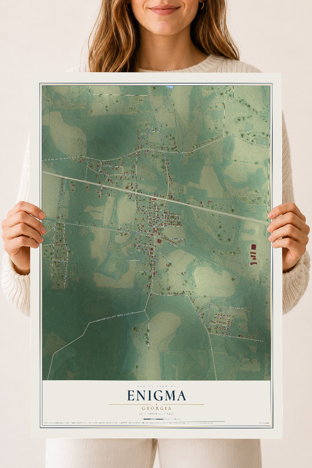 Enigma, Georgia map print, 18" x 24" Archival Matte Print mockup