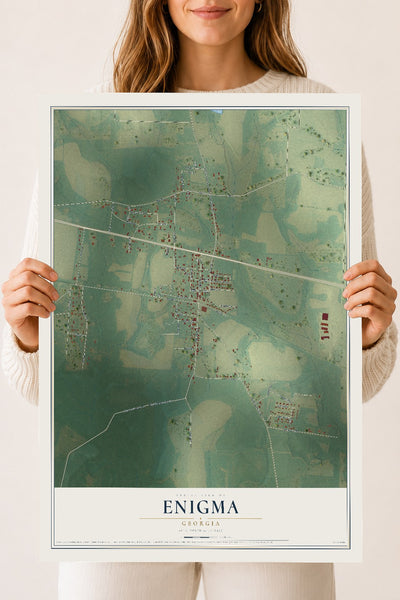 Enigma, Georgia map print, 18" x 24" Archival Matte Print mockup