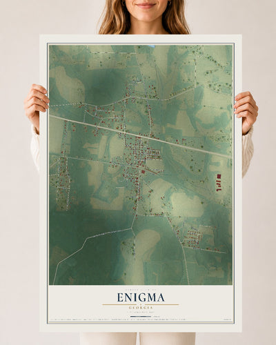 Enigma, Georgia map print, 24" x 36" Archival Matte Print mockup