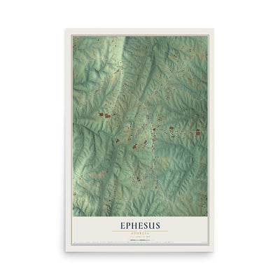 Ephesus, Georgia map print, 12" x 18" Archival Matte Print mockup